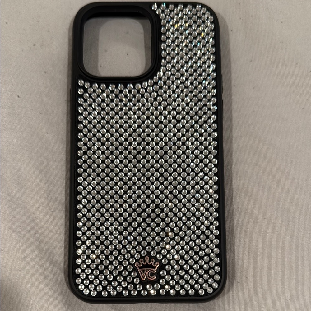 Velvet Caviar Black Caviar Luxury Swarovski Crystal IPhone 14 Pro Max Phone Case